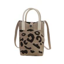 Bolsa de teléfono móvil para mujeres, diseño de nicho, bolsa de teléfono móvil tejida, bolso de mano para mujeres, mini bolso de moda cruzado - Marrón - Ver 2