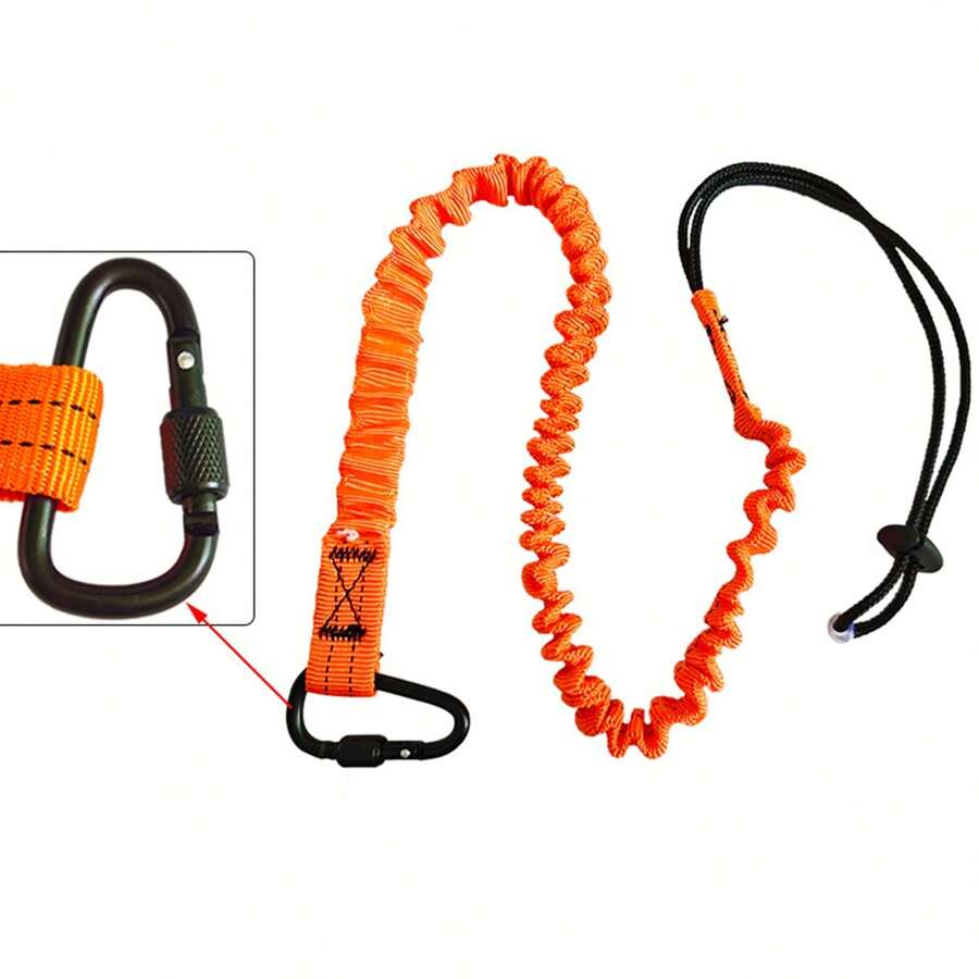 1pc New Anti-Drop Lanyard/High-Altitude Work Elastic Rope/Anti-Fall Safety Wrist Strap With Retractable Shock-Absorbing Elastic Anti-Lost Storage Rope - Multicolor - View 1