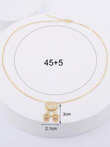 1 pezzo Collana con ciondolo in rame placcato oro 18 carati con zirconi colorati, gioiello di lusso come regalo per le donne, per San Valentino