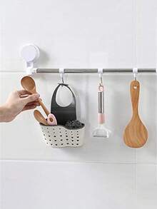 1 件节省空间的厨房水槽悬挂式沥水袋，可调节网状收纳袋，可收纳清洁球、抹布、海绵、便捷挂篮、厨房收纳整理 - 薄荷綠 - 查看 6