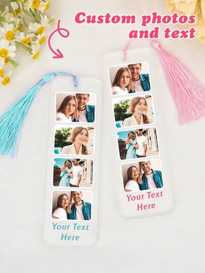 Marcador de Livros Personalizado com Foto (1 unidade) - Presente Ideal para o Dia das Mães, Amantes de Livros, Natal, Aniversário ou qualquer outra ocasião - Perfeito para Casais