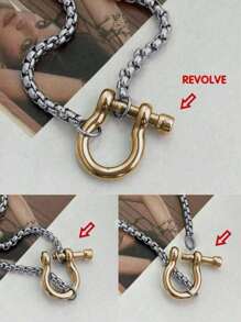 1 buc bijuterii impermeabile 18K placate cu aur din oțel inoxidabil cutie lanț Choker dublă culoare cataramă groasă pandantiv colier pentru femei bijuterii