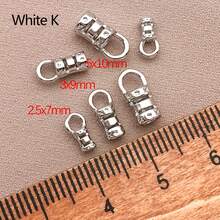 5/10/15pcs 18K Gold Plated Brass Tube Crimp Beads Crimp End Buckle Chain Connector Clasp For DIY Bracelet Necklace Keychain Jewelry Making Findings