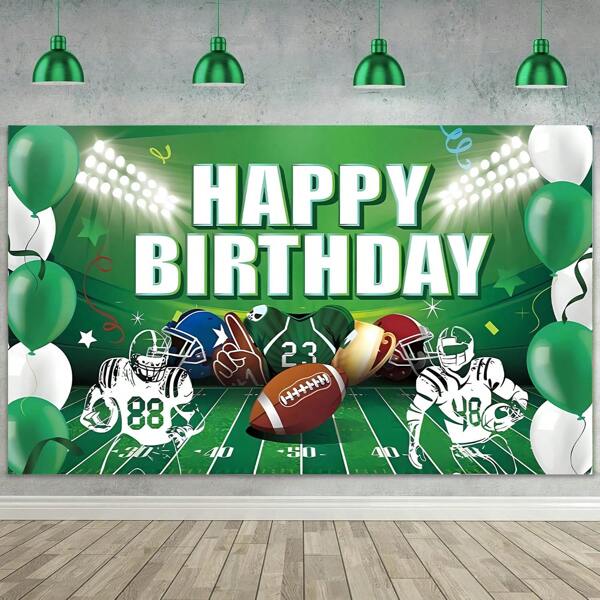 1 Stück American Football Themen Geburtstags Party Hintergrundplane, Football Alles Gute zum Geburtstag Hintergrund geeignet für Geburtstagsfeiern, Kuchentisch Banner, Fotobox, Sport thematische Partydekorationsartikel als Geschenk
