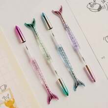 3 Stück Meerjungfrau Gelschreiber - 0,5 mm schwarze Tinte, kreative flüssige Gelinktintenkugelschreiber, hochwertige Schreibstifte für Journaling, Notizen und Geschenke, süße Kugelschreiber mit funkelndem Glitzer, hübsche Geschenkschreibwaren, lustige Klickballschreiber, Geschenk, Teilen, Weihnachten (süßes Meerjungfrau-Design - ideal für Schule, Büro und Kunst)