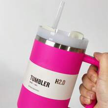 Compatible With Stanley Cup 40 Oz, 1 Piece, 40 Oz Stan Cup, 40oz With Handle, 40 Ounce Stainless Steel Insulated Water Bottle With Handle, 1200ml Wide Mouth Water Tumbler Iced Coffee Mug, Double-Walled Vacuum Insulation, Keeps Drinks Hot/Cold For Hours, Perfect For Outdoor, Gym, Travel,Hiking, Camping, Sports,Work, School, And Outdoor Adventures