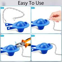 3pcs Stainless Steel Toilet Tank Lever Replacement Kit, With Hooks And Triangle Rings, Easy To Replace Most Toilet Tank Levers - Silver - View 4