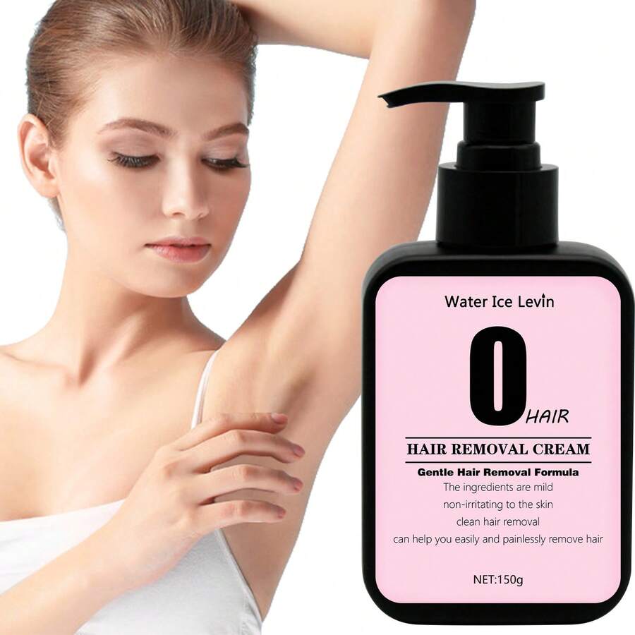 Water ice levin 150克温和脱毛膏，含透明质酸、维生素E和胶原蛋白 - 清洁无刺激