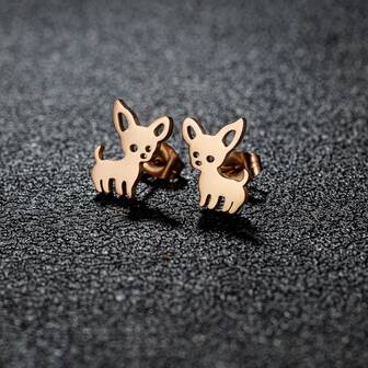 1 Pair New Arrival Chihuahua Earrings For Women Cute Dog Studs Jewelry Love My Pet Jewelry Animal Earrings Party Gift