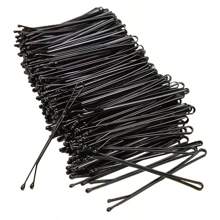 50/100/200 Stück Haarspangen für Damen in einfacher, matter schwarzer Farbe, 5,5 cm-6 cm, modische Haraccessoires, schwarze Haarklammern, kleine schwarze Klemmen, Wellenklemmen, U-förmige Fixierungshaarspangen, Haarklammern