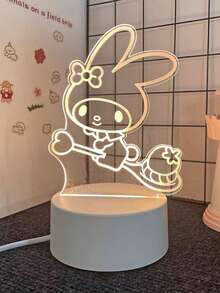 Lámpara de escritorio USB de acrílico 3D Sanrio - Serie Retro, Decoración de escritorio, Luz cálida interface USB, Luz nocturna cálida para habitación y dormitorio, Adecuado para hogar, vacaciones, cumpleaños, sin batería requerida - incluye cables