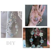 10 piezas de cuentas acrílicas redondas de color ámbar agrietado, de 16 mm, aptas para cadenas de bolígrafos, collares, cadenas de teléfonos móviles y otros accesorios de cuentas