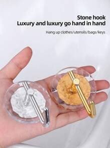 Acrylonitrile Acrylic Wall Mounted Key Holder Hook, Coat Hanger, Towel, Bathrobe Hook, No Drilling, Bathroom Accessories