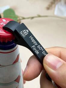 Random Color Customized Text Logo Creative Beer Bottle Opener Keychain Bottle Opener, Gift For Father
