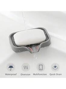 1pc Silicone Drain Rack,Kitchen Sink Splash Guard - Silicone Faucet Handle Drip Filter Tray, Dishwashing Soap Dispenser, And Sponge Holder Pad Behind The Faucet, Kitchen Small Tool Sink Accessories Suitable For Kitchen Countertops And Bathrooms