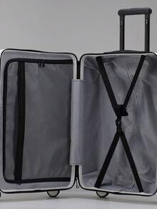 1pc 16/20/24 Inch Lightweight Trolley Suitcase With Phone Holder, Customized LOVE Pattern, Suitable For School, Vacation, Gift, Mother's Day - Baby Blue - View 5