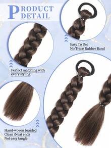1 件编织发 16/24 英寸适合女性日常假期和角色扮演编织佩戴深棕色混合棕色时尚合成头发钩针接发实用灵巧高温头发编织接发适合日常假期角色扮演派对使用和圣诞节音乐节狂欢节新年礼物 - 彩色 - 查看 6