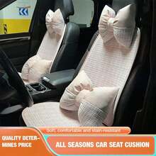 Easypie Selection 1 Stück ganzjährige Auto-Sitzkissen-Garnitur, rosa süßes, flauschiges, bequemes Auto-Sitzkissen, kariertes bequemes Auto-Sitzkissen