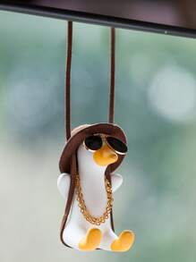Accesorio colgante decorativo en forma de pato de goma lindo, accesorio de carro, decoración de dibujos animados