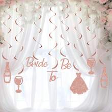 Bridal Shower Banner "BRIDE TO BE" Wedding Bachelorette Party Decorations Spiral Hanging Decor - Rose Gold - View 7