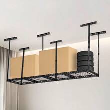 Danolapsi 4x6 FT Overhead Garage Storage Rack, 22"-40" Height Adjustable Ceiling Storage Rack 660lbs Weight Capacity, Heavy Duty Metal Hanging Storage Shelves For Garage - 6 columns - View 3