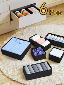 Simple Style Foldable Cloth Storage Box Closet Dresser Drawer Divider Organizer Basket Bins For Underwear Bras Decorations Autumn Decor Festival Decor Room Decor Home Decor Fall Decor Bedroom Decor - White - View 8