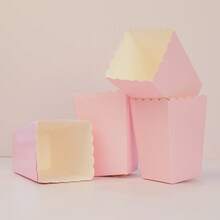 Juego de 10 / 20 / 50 cajas de palomitas de color rosa claro, cajas de papel mini para palomitas, decoraciones de fiesta, contenedor de cartón para palomitas para fiestas de cumpleaños, graduación, boda, carnaval, noche de cine, suministros para fiestas