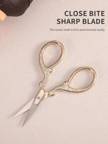 1pc Stainless Steel Gold Straight Tip Precision Scissors, Multipurpose Vintage Beauty Embroidery Trimming Scissors Suitable For Facial Hair, Eyebrow, Eyelash, Mustache, Nose - Perfect For Home, Travel And Outdoor Use,Makeup,Cheap,Room Decor,Vanity,Travel,Bedroom,Makeup Accessories