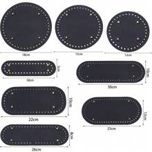 1pc PU Leather Bag Bottom For Crochet, Long Knitting Crochet Bags Bottom Shaper Pad Multi-Colored Hand-Woven Bag Cushion Base With Holes For DIY Handbag Shoulder Bags Purse Making