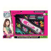 随机颜色女孩头发造型配件编织工具用于发型 DIY 玩具、玩具套装