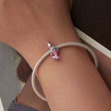 WOSTU 1pc 925 Sterling Silver Mermaid Rabbit Pendant Pink Fishtail Cute Rabbit Design Charm Bead Fit For Women Original Bracelet Fine Jewelry Gift - BSC1124 - View 5