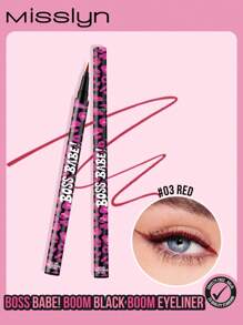 Misslyn BOSS BABE! Boom Black Boom Eyeliner, Waterproof Liquid Ink Eyeliner, Ultra-Pigmented & Waterproof, Creates Bold & Defined Lines, Available In 4 Intense Colors: Brown And Black And Red And Blue