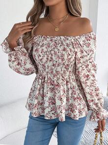 Spring And Summer Women's  Casual Vacation Style Cute Small Floral Shirt Top - trắng - Xem 6