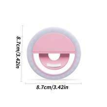 1 pezzo Luce ad anello LED portatile bianca/rosa/blu/nera, lampada da trucco con specchio, con ricarica USB, 3 modalità di illuminazione, illuminazione portatile, anello di bellezza per foto, luce molletta per selfie adatta per live streaming, illuminazione per videoconferenze, fotografia e video, regalo affascinante, rifinizione unghie, estensione ciglie, tatuaggi e cura della pelle, controllo a pulsante touch, decorazione per la stanza, illuminazione da campeggio all'aperto 150mAh adatta per selfie e live streaming, luce portatile
