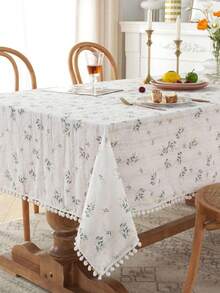 1pc American Retro Minimalist Polyester Linen Tassel Tablecloth, Heat-Resistant Rectangular Tablecloth Suitable For Kitchen, Dining Table, Coffee Table, TV Cabinet, Home Gathering, Outdoor Picnic - Multicolor - View 6