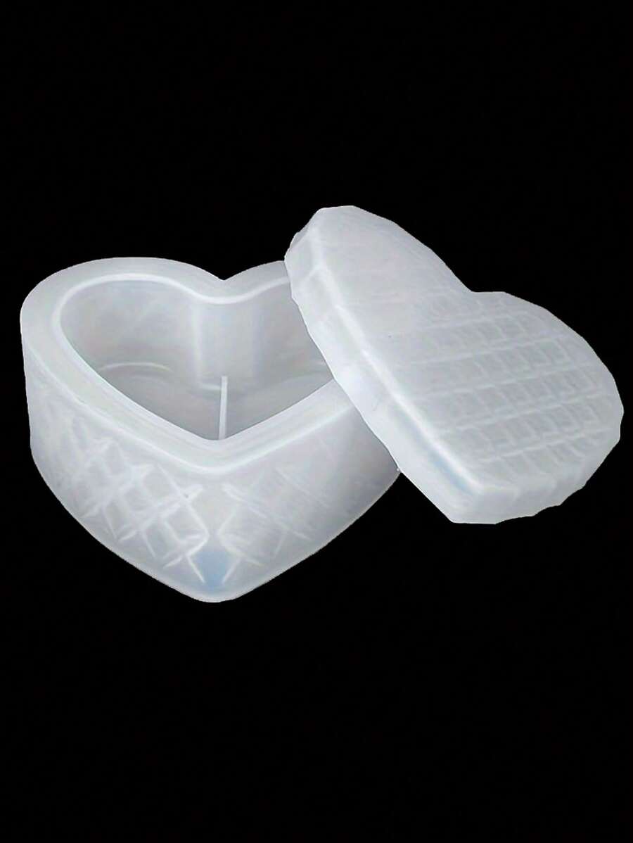 1 Molde de silicona con forma geométrica de corazón para cajas de joyería, perfecto para resina epoxi, arcilla, hormigón y moldes de yeso, regalo del Día de los Enamorados, regalos para mejores amigos, manualidades DIY