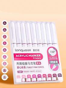 81 色直液丙烯颜料笔画笔彩色记号笔适用于岩石绘画石头陶瓷玻璃 DIY 美术用品文具