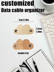 (Tùy chỉnh) Bộ 3 sản phẩm Giá đỡ tai nghe hình trái tim có văn bản tùy chỉnh, Kẹp cáp tai nghe, Giá đỡ tai nghe, Bộ sắp xếp cáp tai nghe, Giá đỡ quấn tai nghe, Quản lý cáp bằng da, Dây đeo tai nghe USB điện tử - Nhiều màu - Xem 7