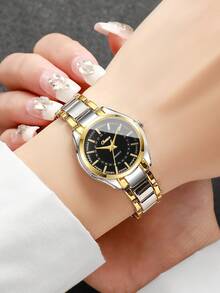 2pcs Classic Elegant Minimalist Scale Dial Quartz Wristwatches, Fashion Couple Watches, No Watch Box Included