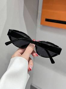 1 Pair Unisex Retro Cat Eye Sunglasses, Fashionable And Versatile, Suitable For EDM Festivals, Travel, Vacation, Sports, Driving, Holidays, Beach, UV Protection, Family Outings, Golf, Hiking, Summer Accessories, Outdoor Wear, Vacation Atmosphere, Elegant Styling, Street Fashion Accessories, Sports, Parties, Street Style, Fishing, Outdoor Activities, Holidays, Outdoor Activities, Sun Protection For Summer Beach Vacation,Outdoor,Travel - 彩色 - 查看 4