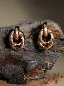 1 par de pendientes de aro de aleación de zinc de moda para mujeres para decoración diaria