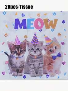 68 件套，一次性餐具，三只猫主题一次性纸杯，7 英寸纸杯，9 英寸纸杯，纸巾，纸杯，盘子，派对托盘，材料，适用于生日派对、下午茶、婚礼、新娘送礼会、招待会、派对、野餐、宠物生日、露营、烧烤和其他节日装饰。 - 彩色 - 查看 10