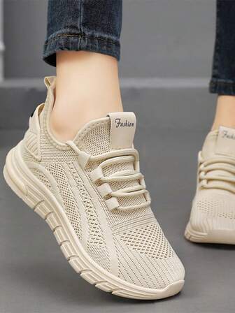 Scarpe da corsa alla moda e versatili da donna, scarpe da ginnastica leggere traspiranti con assorbimento degli urti, per uso casual all'aperto