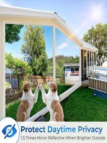 1Roll Window Film Privacy Film For Glass Windows Anti Glare Reflective Window Film One Way Window Mirror Film Heat Control Window Tint Film Home UV Blocking Opaque Window Film Stickers Sticker Personalised Stickers