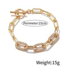 1pc Rectangle Buckle Fashion Punk Hip-Hop Style Bracelet - Yellow Gold - View 2