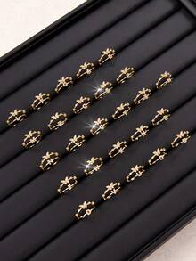 1 件复古风格儿童 26 个首字母戒指是最适合商业的定制礼物