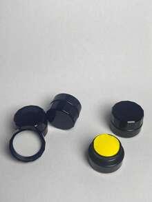 美甲工具 5 件套黑色平盖多边形指甲油样品瓶粉末首饰系列 3 克