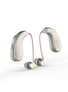 2Pcs Rechargeable Ear-Hanging Hearing Aid, Suitable For The Elderly, With Noise Elimination Function, Ear-Hanging Adult Hearing Loss, Complete Accessories.