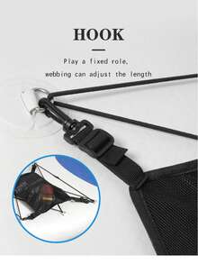 1pc Black Bag, Surfboard Storage Bag, Kayak Storage Pouch, D-Ring Outdoor Water Sports Accessories, Portable Nylon Mesh Deck Pack, Beach Essentials, Beach Accessories, Pool Float