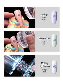 Rotatable Nail Art Stamping Tool, Highly Sticky Silicone Transparent Stamp, Expandable Nail Art Stamping Kit - Multicolor - View 3